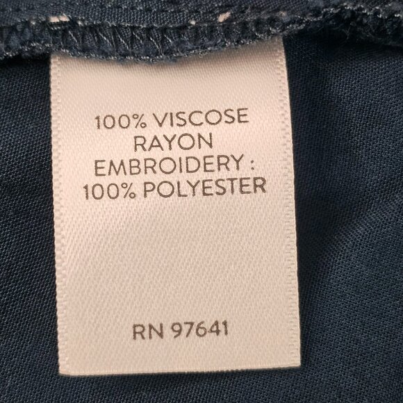 J. Jill Women Blue Tunic Top Floral Embroidery Boho Peasant Tall L Blouse - Picture 4 of 13